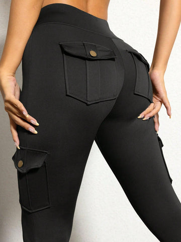 High-Waist Cargo Pocket Leggings
