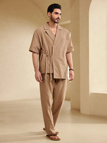 Beige Casual Men's Set
