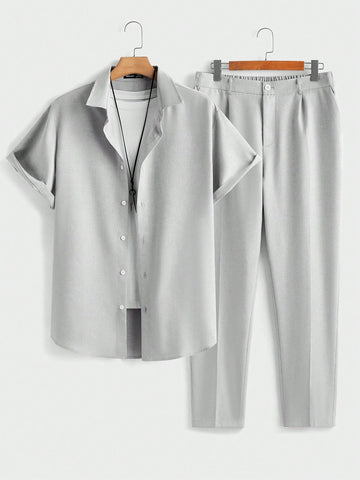Casual Grey Shirt Set
