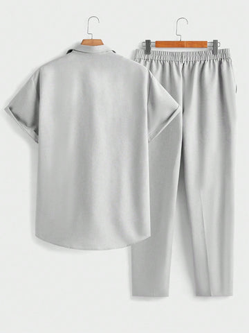 Casual Grey Shirt Set
