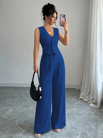 Tailored Wide-Leg Vest Set