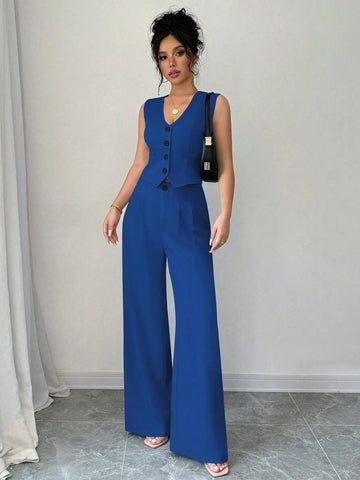 Tailored Wide-Leg Vest Set