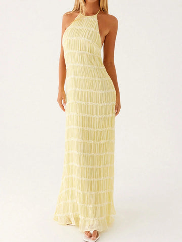 Sunshine Pleated Maxi Dress