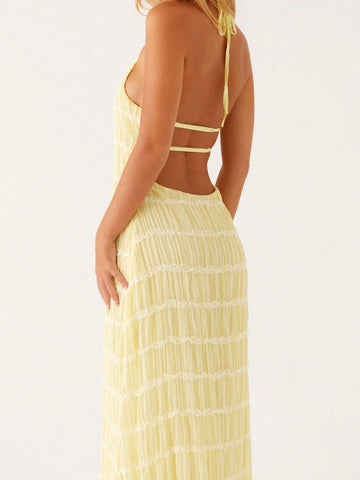 Sunshine Pleated Maxi Dress