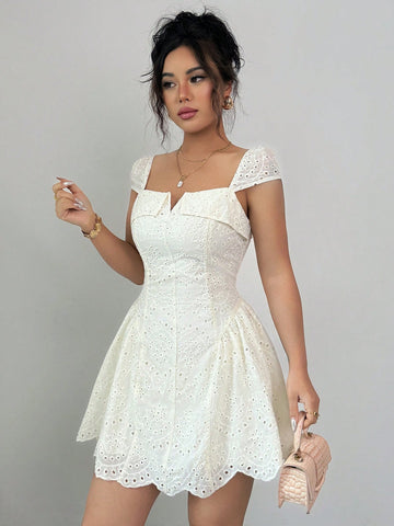 Embroidered Lace Mini Dress