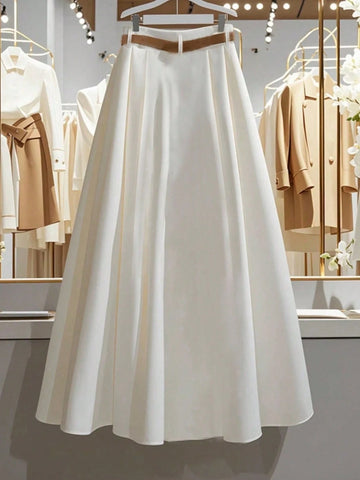 Elegant Belted A-Line Skirt