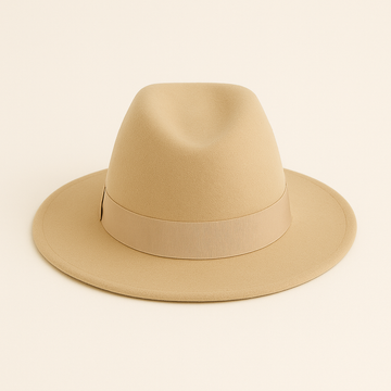 Beige Classic Fedora Hat – Unisex Elegant Style